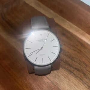 Kenneth Cole New York Diamond Watch Gray Leather Strap